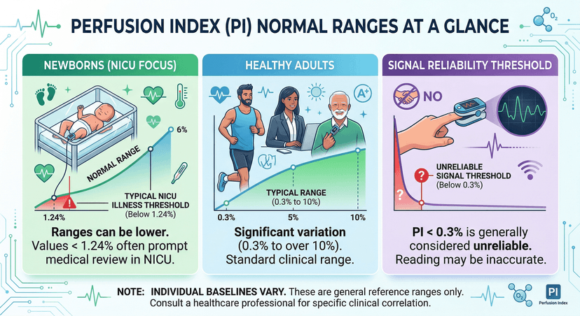 Perfusion Index (PI) on a Pulse Oximeter: What It Means, Normal Ranges ...