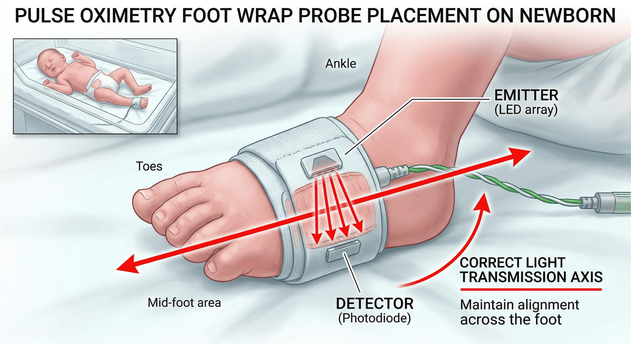 Spo2 Sensor Toe Infant Best Pulse Oximeters for Infants, Babies and Children: Medical-Grade ...
