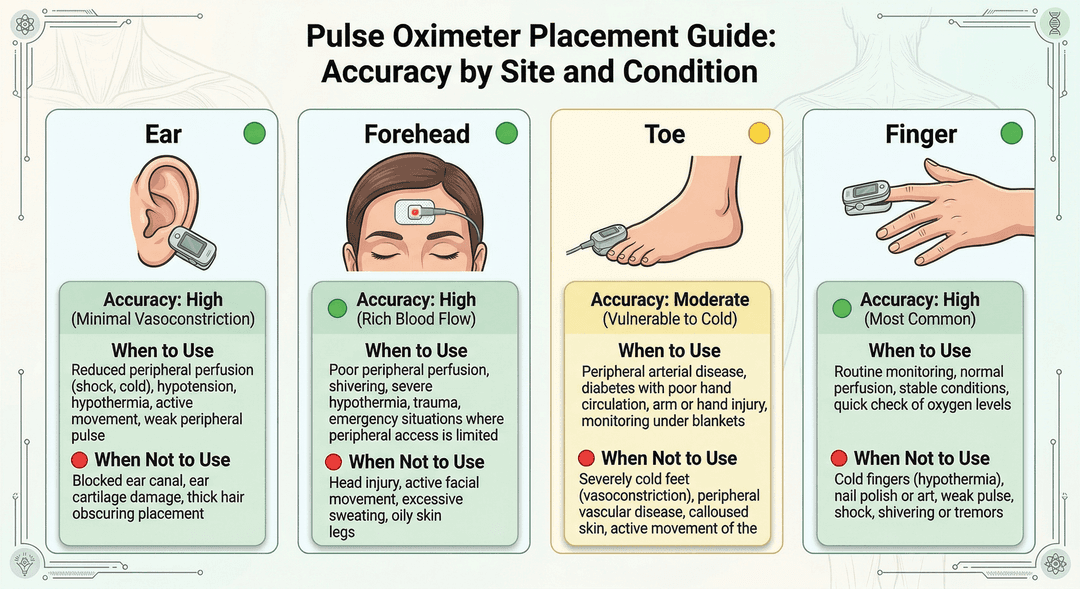 Toe O2 Sensor Ear, Forehead & Toe Pulse Oximeters: Alternative Placement Sites: When ...
